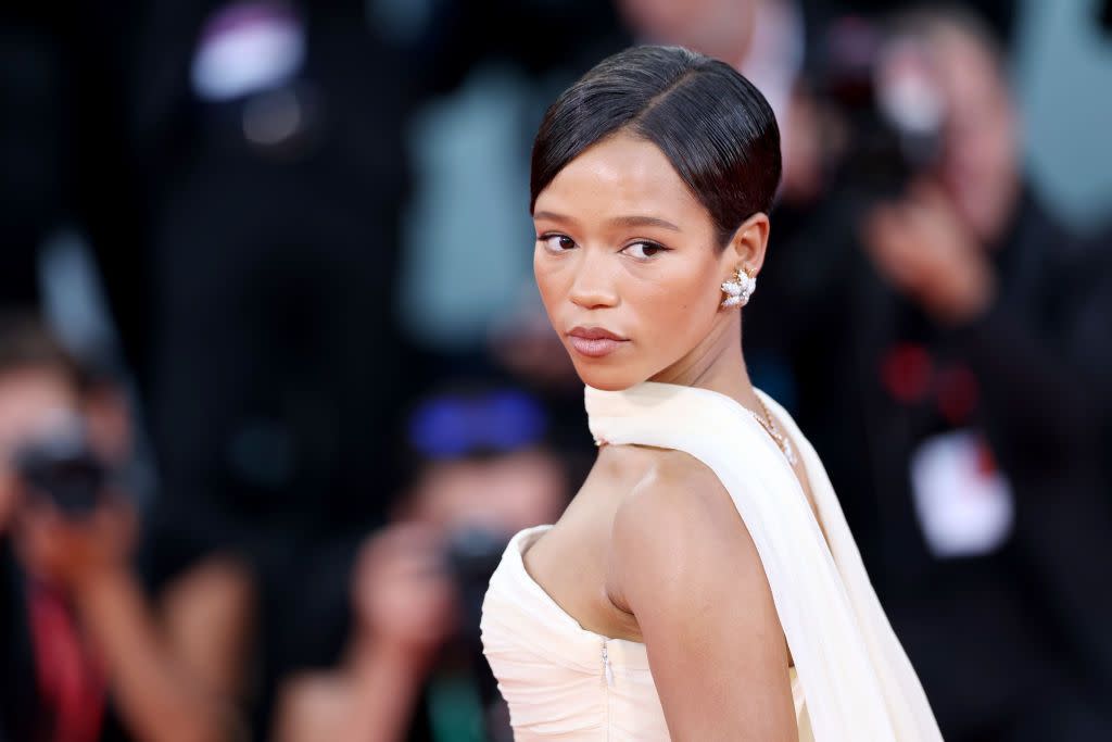 venice, italy august 29 taylor russell attends a red carpet for maria during the 81st venice international film festival on august 29, 2024 in venice, italy photo by vittorio zunino celottogetty images