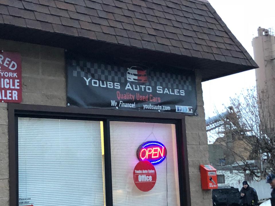 Car salesman Youbens Joseph was shot at this auto body shop in West Nyack, N.Y., on Nov. 24, 2018. He died the following day.