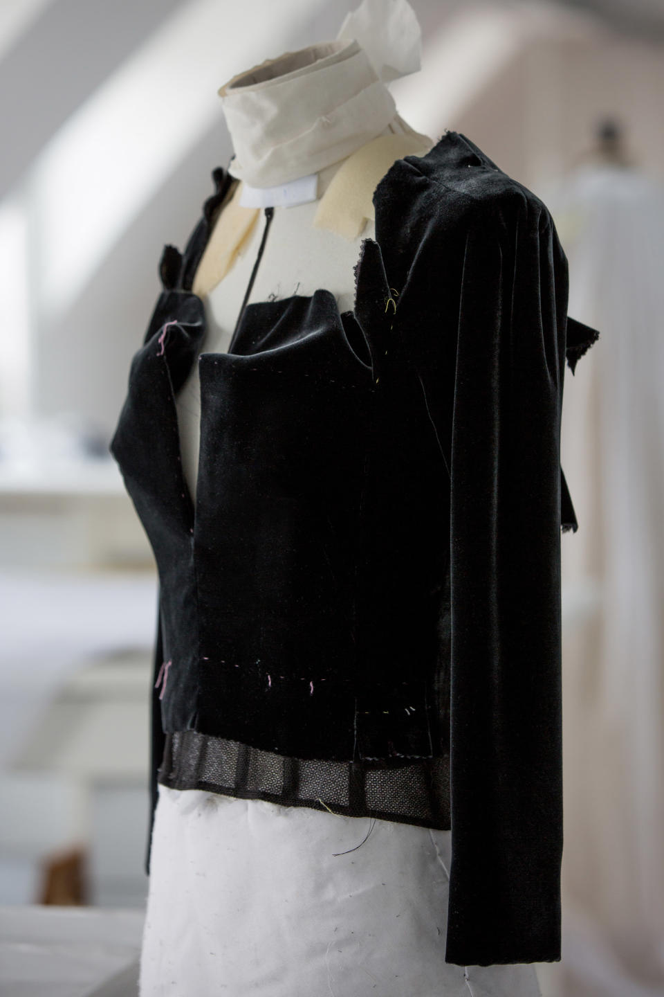 <p>The velvet piece is attached on top.</p>