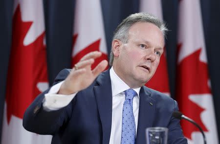 Bank of Canada Governor Stephen Poloz speaks during a news conference upon the release of the Monetary Policy Report in Ottawa April 15, 2015. REUTERS/Chris Wattie