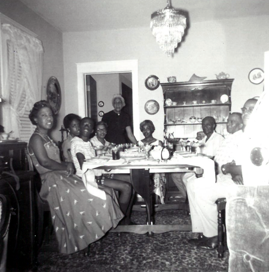 Florence Hamilton (far left) of Las Cruces, enjoying family supper August 1960.