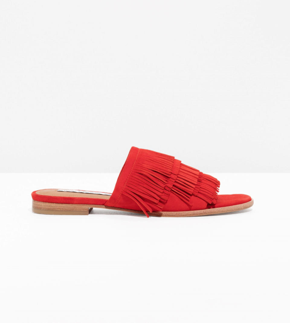 & Other Stories Fringe Slip-On Sandals