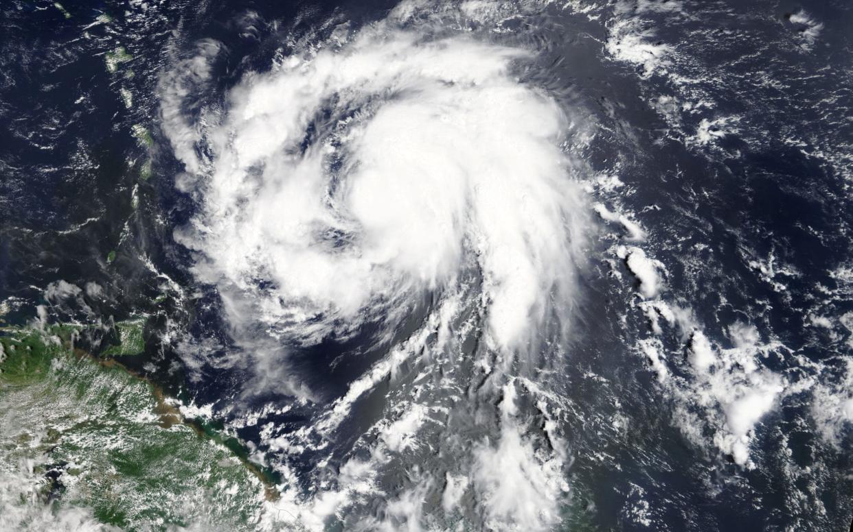 Hurricane Maria is shown in the Atlantic Ocean about 85 miles east of Martinique in this NASA handout satellite photo - REUTERS