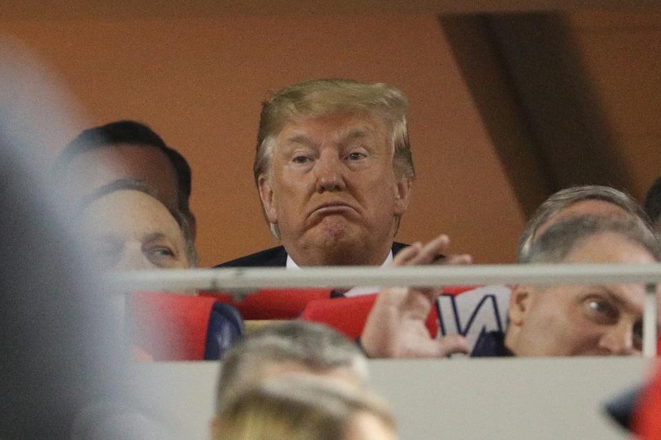 Donald Trump attends Game Five of the World Series, October 27, 2019.