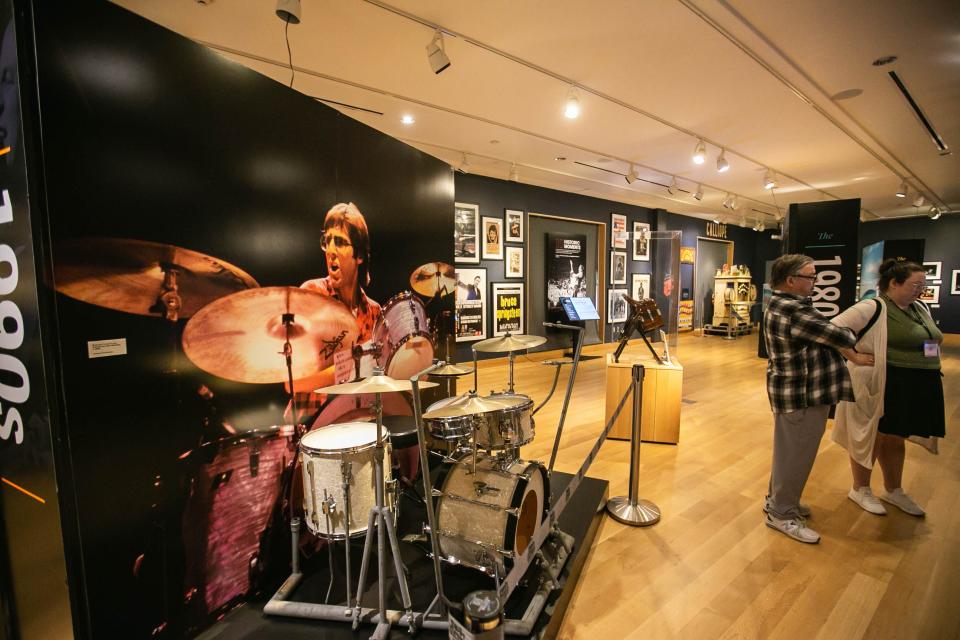 The Bruce Springsteen exhibit is pictured at the Woody Guthrie Center in Tulsa on Saturday, May 7, 2022.