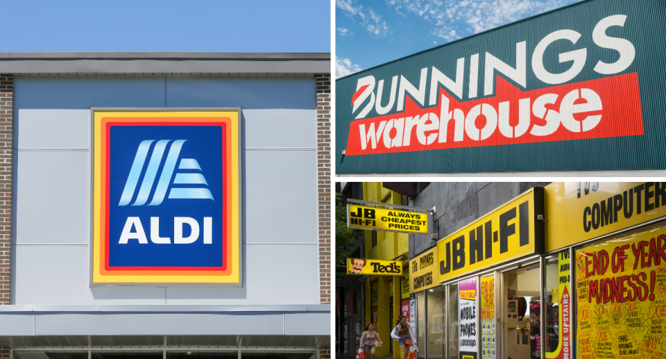 Aldi, Bunnings, JB Hi-Fi