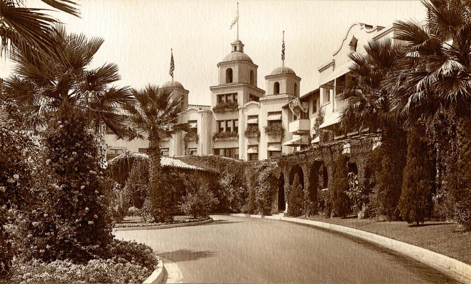 In this undated image released by Beverly Hills Collection, a historic view of The Beverly Hills Hotel is seen. The Beverly Hills Hotel is celebrating its 100th Anniversary in May. (AP Photo/Beverly Hills Collection)