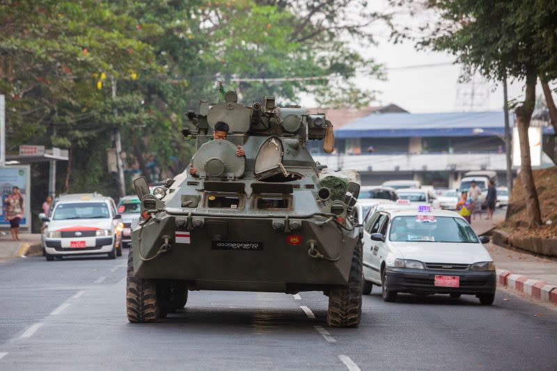 Protest against the military coup in Yangon