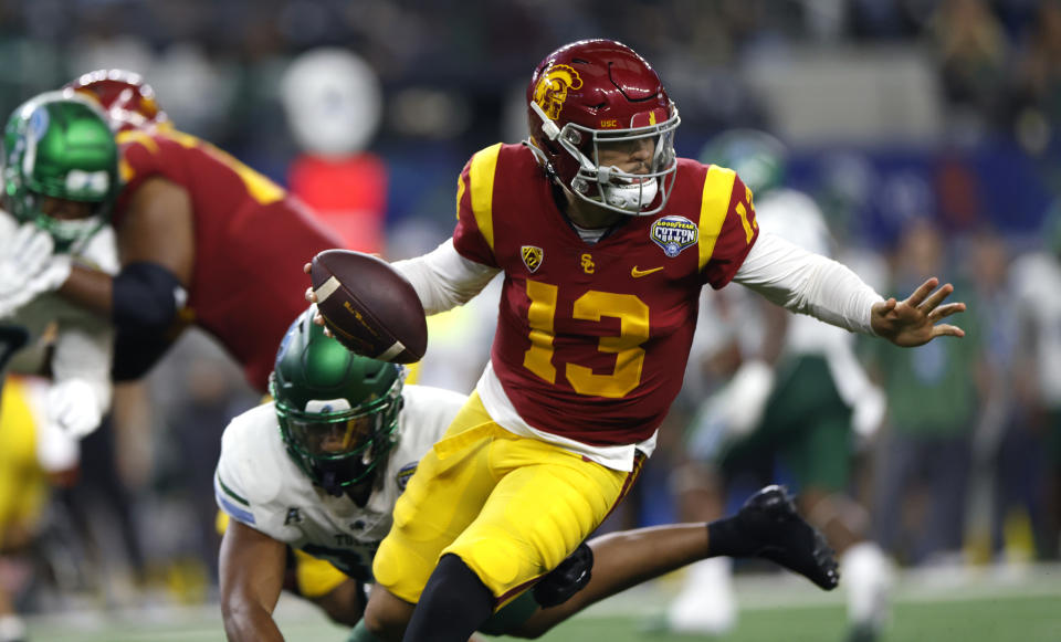 USC quarterback Caleb Williams is one of the headline talents expected to enter in the 2024 NFL Draft. (Photo by Ron Jenkins/Getty Images)