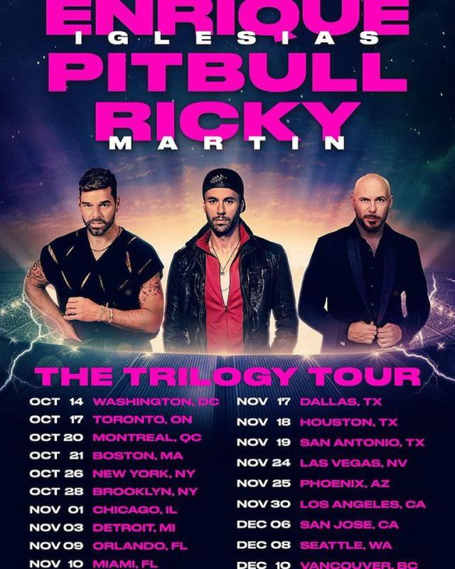 The Trilogy Tour Ricky Martin, Enrique Iglesias y Pitbull anunciaron