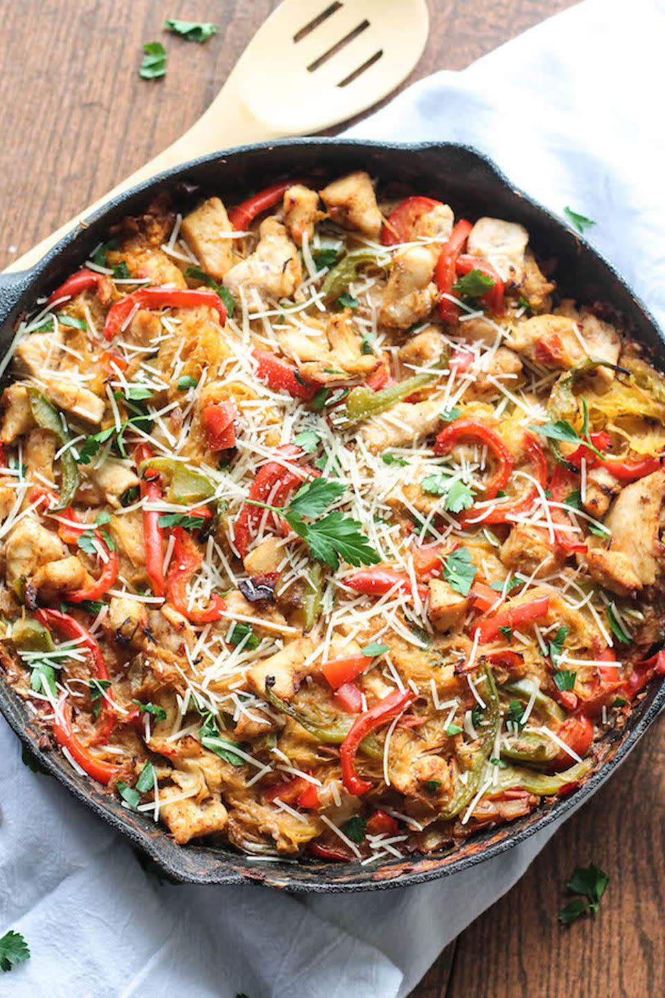 Cajun Chicken Spaghetti Squash Bake