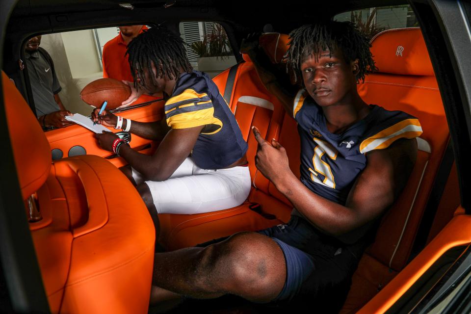 Richard Young, Lehigh, is the No. 1 recruit in the Naples Daily News and News-Press'  Big 15 for 2022. Cars provided by and photos taken at Naples Luxury Imports. 