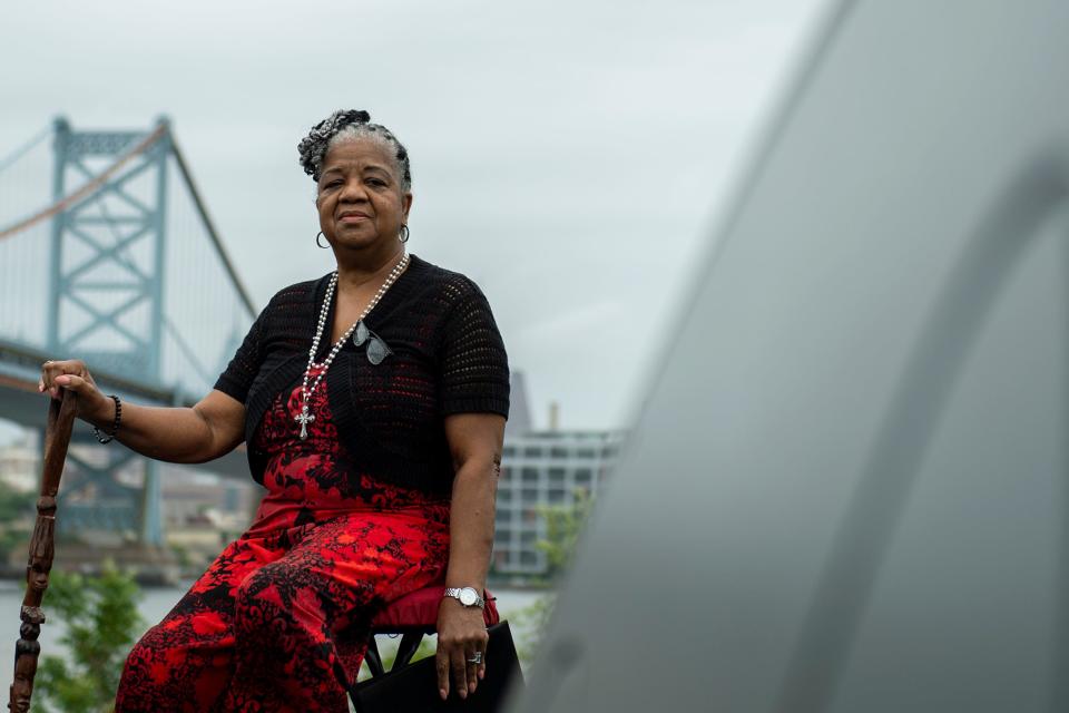 Author and poet Sandra Turner-Barnes is seen here in Camden in June.