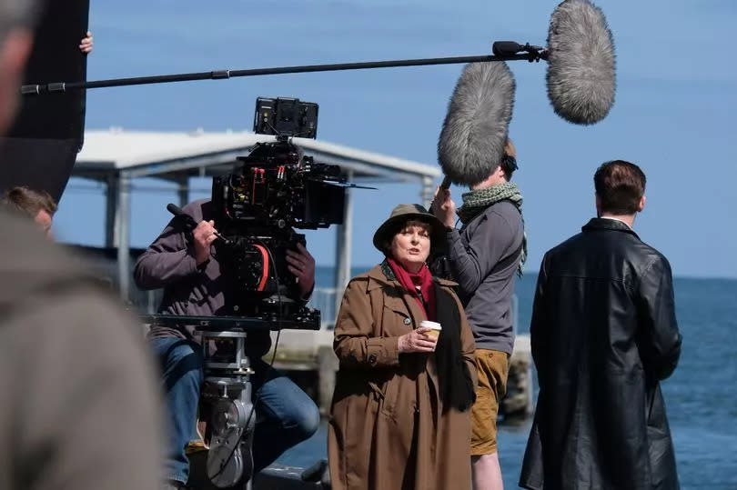 Brenda Blethyn filming Vera earlier this year