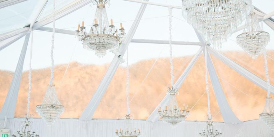 Kaley Cuoco's 2013 wedding featured these elegant chandeliers. (Photo: Premiere Props)