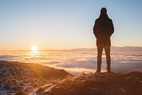 <span class="caption">Masculinity is complex, diverse and can be expressed in multiple ways.</span> <span class="attribution"><a class="link " href="https://www.shutterstock.com/image-photo/view-back-lonely-standing-man-high-1469768498" rel="nofollow noopener" target="_blank" data-ylk="slk:yanik88/Shutterstock;elm:context_link;itc:0;sec:content-canvas">yanik88/Shutterstock</a></span>