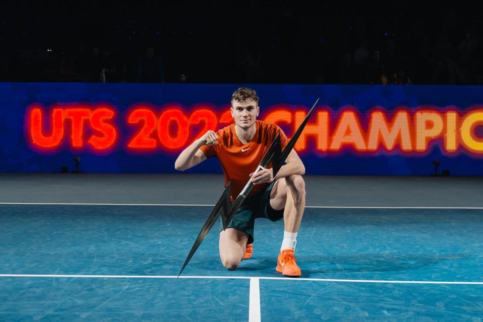 Champion: Jack Draper won the Ultimate Tennis Showdown in London (Ultimate Tennis Showdown)