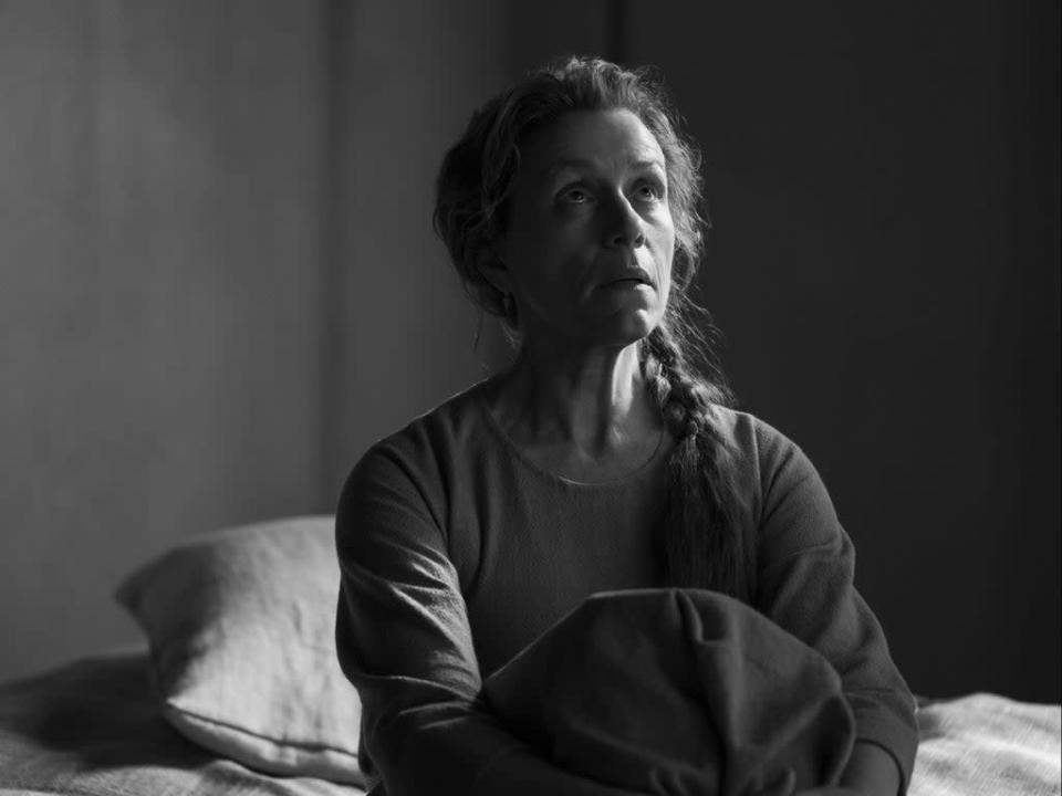 Frances McDormand carves out a little space for anger, though underplaying her performance so early on gives her further to leap when Lady Macbeth must succumb to her eventual madness (Apple TV+)