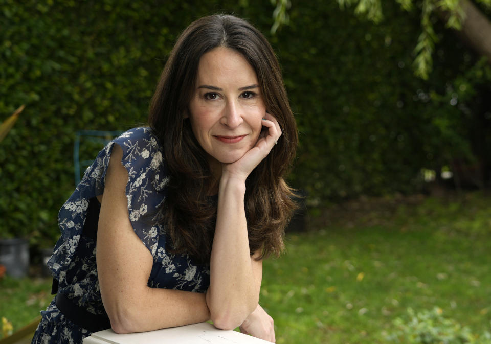 Author Allison Winn Scotch poses for a portrait in her home office, Monday, Feb. 26, 2024, in Los Angeles. (AP Photo/Chris Pizzello)