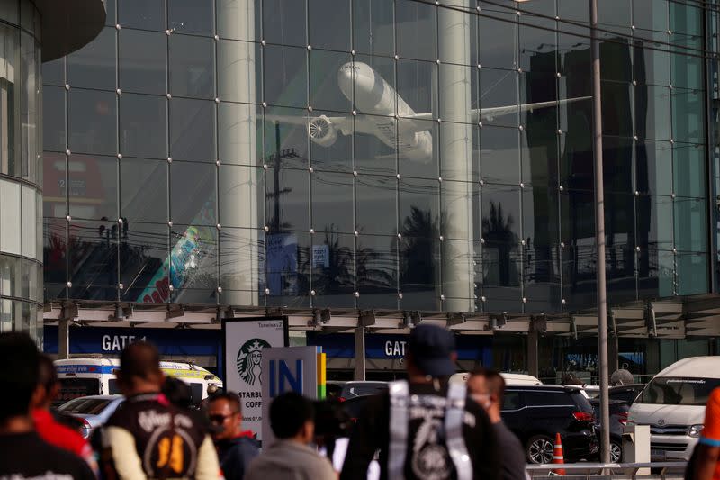 An exterior view of Terminal 21 shopping mall is seen following a gun battle involving a Thai soldier on a shooting rampage, in Nakhon Ratchasima