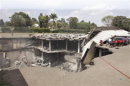 A general view shows the destruction at the Westgate Shopping Centre in Nairobi following a string of explosions during a stand-off between Kenyan security forces and gunmen inside the building in this handout picture provided by the Presidential Strategic Communications Unit September 26, 2013. REUTERS/Presidential Strategic Communications Unit/Handout via Reuters