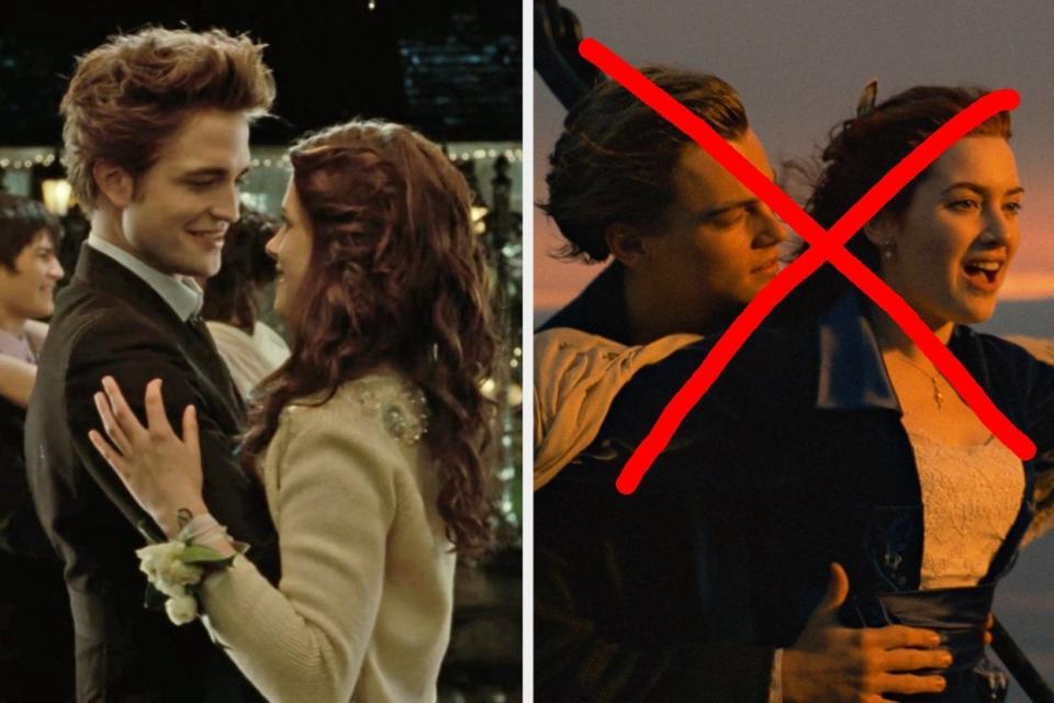 Edward and Bella from "Twilight" and Jack and Rose from "Titanic"