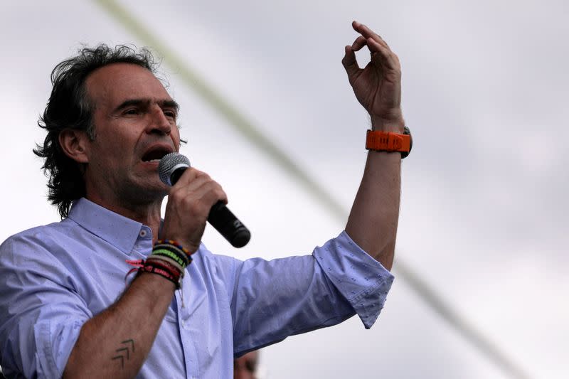 FILE PHOTO: Presidential candidate Federico Gutierrez holds election campaign rally in Bogota