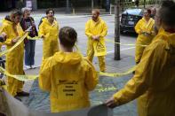 FILE PHOTO: Native American leaders and climate activists demonstrate outside of a Chase Bank location, to oppose the Keystone XL pipeline, in Seattle, Washington