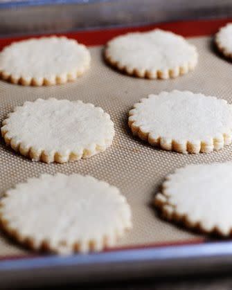 shortbread cookies on sheet pan