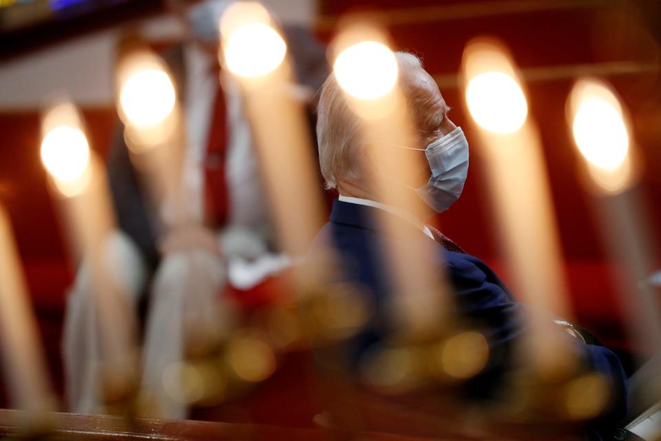 Democratic presidential candidate, former Vice President Joe Biden visits Bethel AME Church in Wilmington, Del., June 1, 2020.