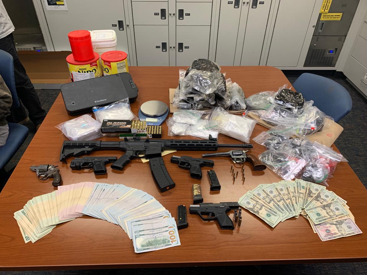 Ventura County authorities seized an estimated $1.5 million worth of drugs, including black tar heroin and fentanyl, during recent warrant searches in Los Angeles County.