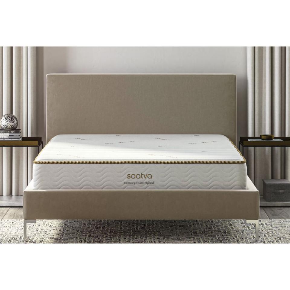 <p><a href="https://go.redirectingat.com?id=74968X1596630&url=https%3A%2F%2Fwww.saatva.com%2Fmattresses%2Fmemory-foam-hybrid%3Fcoupon%3Dfrifvwdywrnmluog&sref=https%3A%2F%2F" rel="nofollow noopener" target="_blank" data-ylk="slk:Shop Now;elm:context_link;itc:0;sec:content-canvas" class="link ">Shop Now</a></p><p>Saatva Memory Foam Hybrid Mattress</p><p>$1436.00</p>