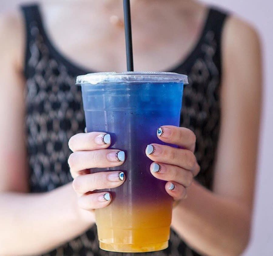 “Sunset tea” is basically a liquid rainbow and who doesn’t want to drink a liquid rainbow?