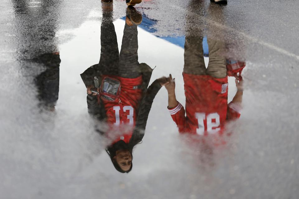 Super Wild-Card Weekend: Forecast rain was no match for fans tailgating at Levi's Stadium before the wild-card game between the San Francisco 49ers and the Seattle Seahawks at Levi's Stadium.