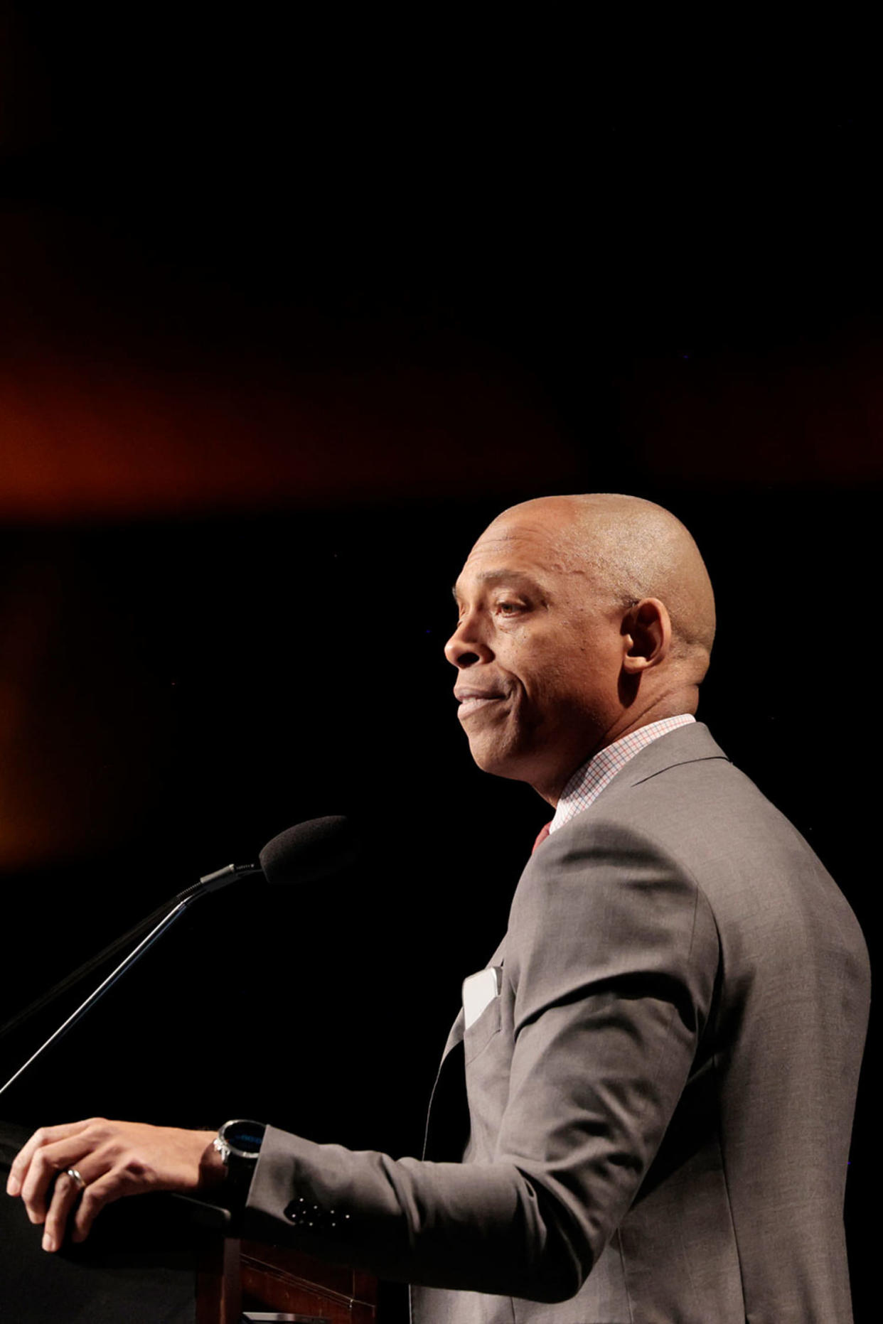 Dr. Khalil Gibran Muhammad delivered the Keynote Address during the 54th Annual Martin Luther King, Jr. Memorial Breakfast on Jan. 15, 2024. (Jessica Rinaldi / The Boston Globe via Getty Images file)