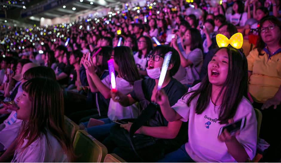 Kpop concert with a view of the audience