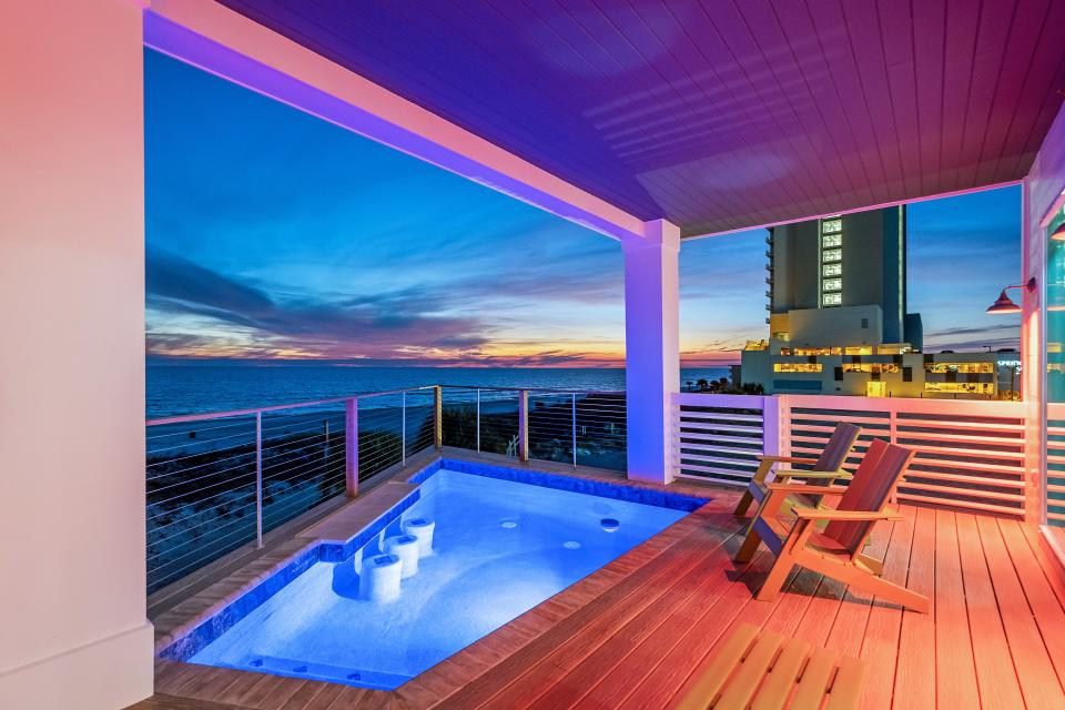 The newly built home features amazing views of the Gulf of Mexico.