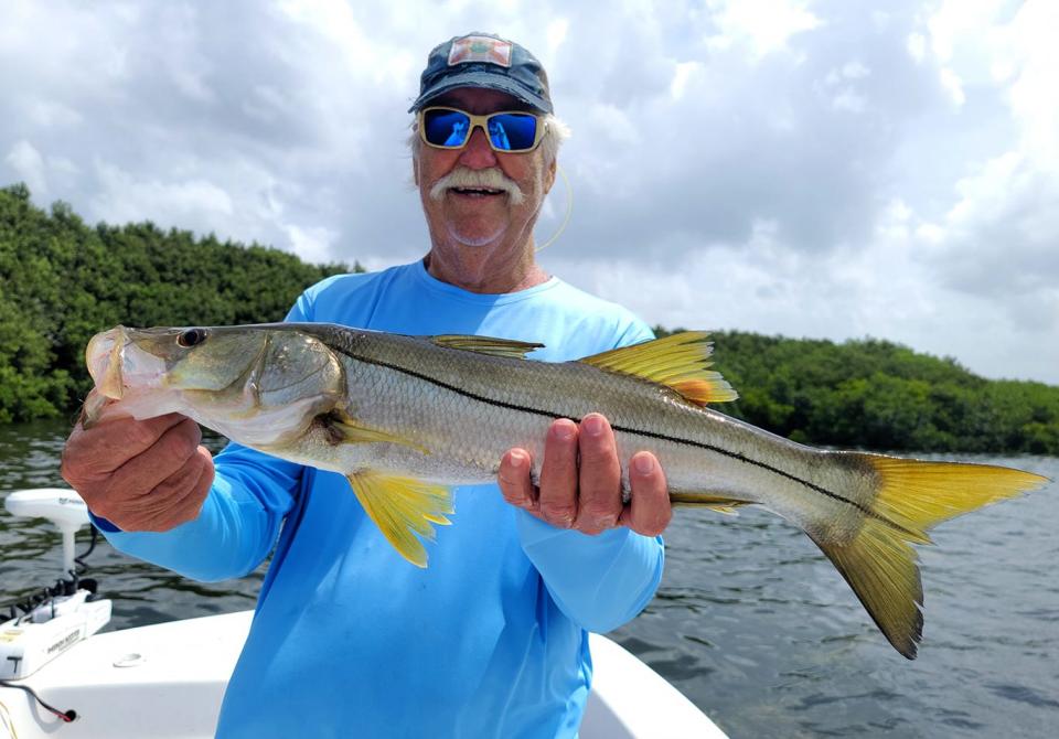 Richard Appell of Venice caught this 27-inch snook on a live shrimp while fishing in Homosassa with Capt. Marrio Castello, of Tall Tales Charters on Wednesday.