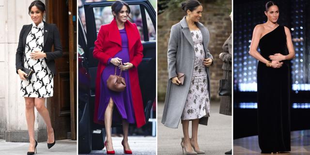 Who made Meghan Markle's blue print scarf, beige coat, white jeans