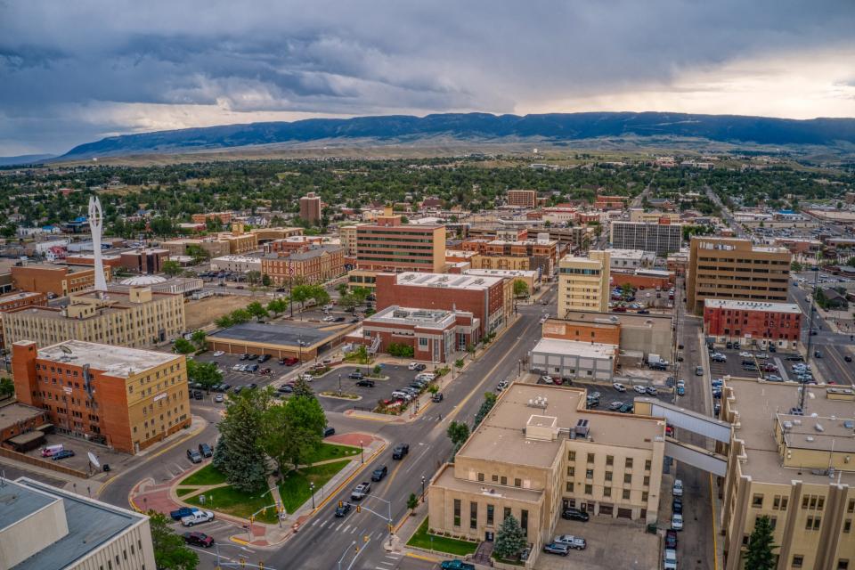 Aerial view of Casper, Wyoming.