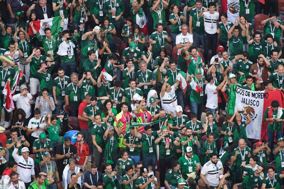 Mexico fans during Sunday’s 2018 World Cup win over Germany. (Getty)