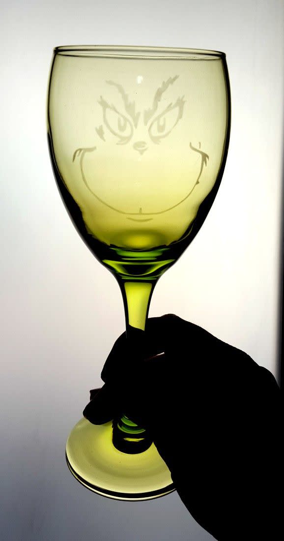 Mr. Grinch Wine Glass