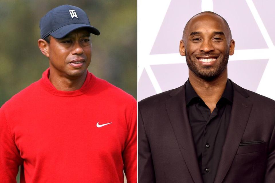 Tiger Woods and Kobe Bryant | Ben Jared/PGA TOUR/Getty; Kevin Winter/Getty