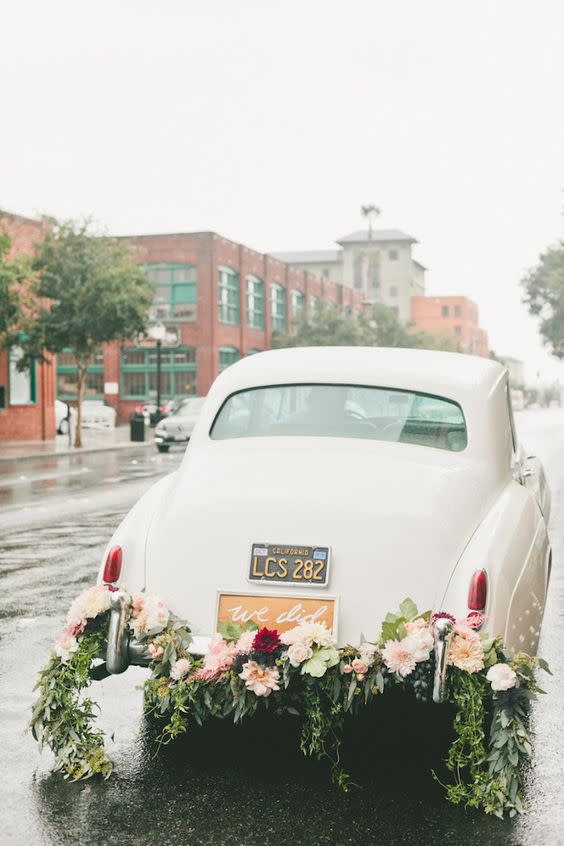 Mariage vintage décoration de voiture