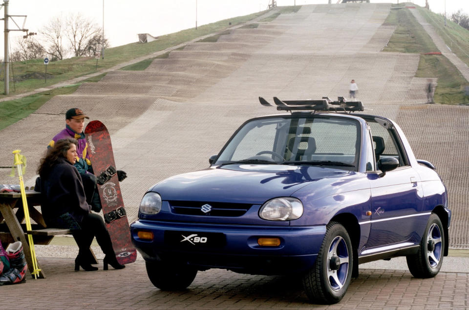 <p>A two-seater short-wheelbase convertible SUV? The similar Toyota Rav4 just hit differently than the little Suzuki, and as a result, the X-90 earned its Barbie-Doll-jeep moniker. In rough offroad environments, it was perfectly capable, although the <strong>95bhp</strong> 1.6-litre struggled at steeper inclines. Buyers also could have it in four-wheel drive or rear-wheel drive. </p><p>When it came to sales, the X-90 flopped and only <strong>7000</strong> were sold in the US, a market that Suzuki thought would have buyers digging deep. Eventually, after little success, Suzuki cancelled the X-90 after just two years of production.</p>