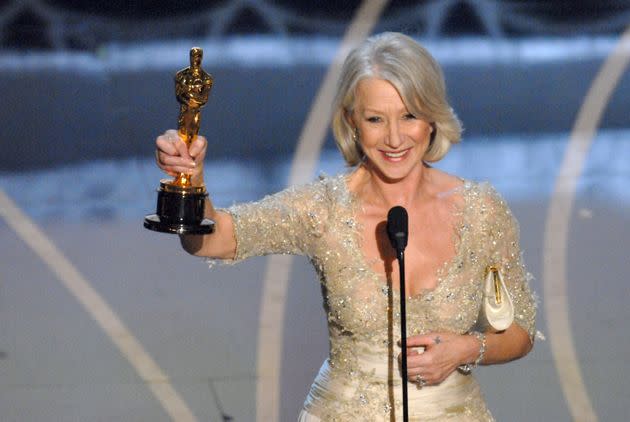 Helen Mirren accepts the Best Actress in a Leading Role award for 