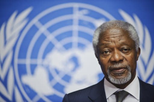 Arab League Special Envoy for Syria, Kofi Annan, speaks to the media during a press conference on June 22 at the United Nations Office in Geneva. Russia reported finding agreement with the United States on Syria and voiced optimism that crucial Geneva talks Saturday could bring a shift toward peace after 16 months of bloodshed