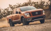 <p><a rel="nofollow noopener" href="https://www.caranddriver.com/nissan/titan" target="_blank" data-ylk="slk:Nissan's second-generation Titan;elm:context_link;itc:0;sec:content-canvas" class="link ">Nissan's second-generation Titan</a> is a valiant attempt to challenge established trucks from the American Big Three, but it doesn’t quite hit the mark. Although it can giddyap and go and has sufficient braking power, its ride, steering, and handling aren't as refined as the competition's. A disappointing infotainment system mars the otherwise large, comfortable cabin. Towing is a highlight, at least: The Titan can tow up to 9740 pounds, which is more than enough for most owners, and every model can pull at least 9110 pounds with a max of 9740 pounds.<br></p>