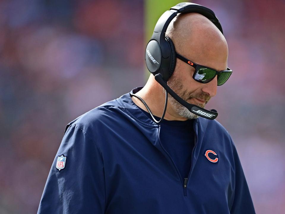 Chicago Bears head coach Matt Nagy walks the sideline ahead of a game against the Cleveland Browns.