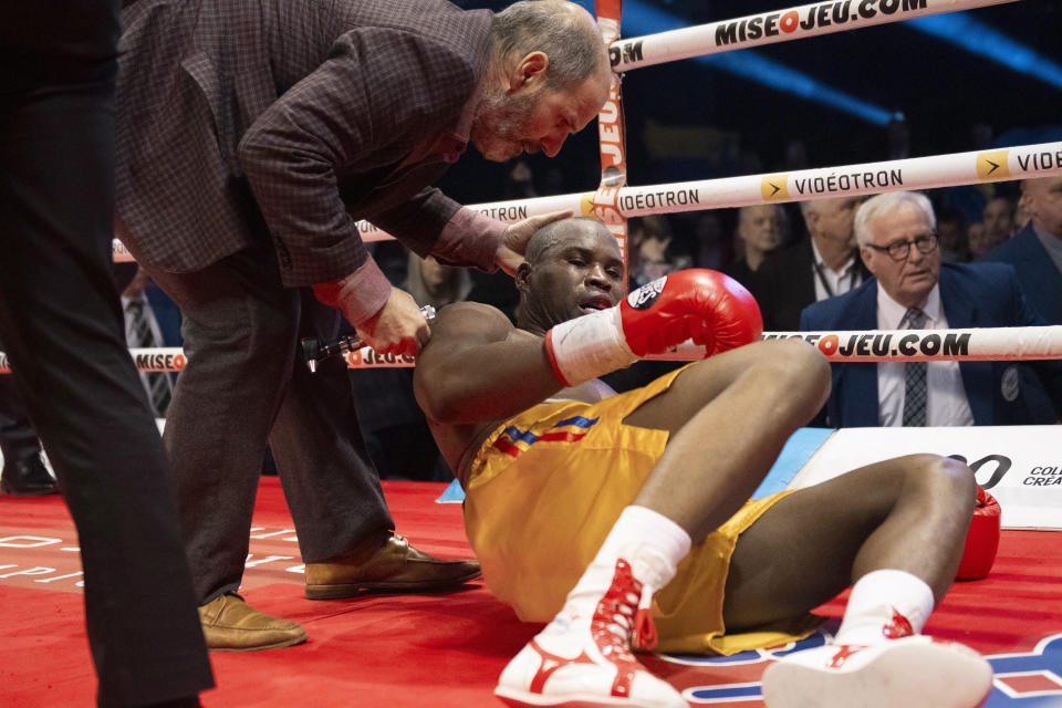 Boxer Adonis Stevenson is walking and speaking after being placed in coma following his fight against Oleksandr Gvozdyk (AP)